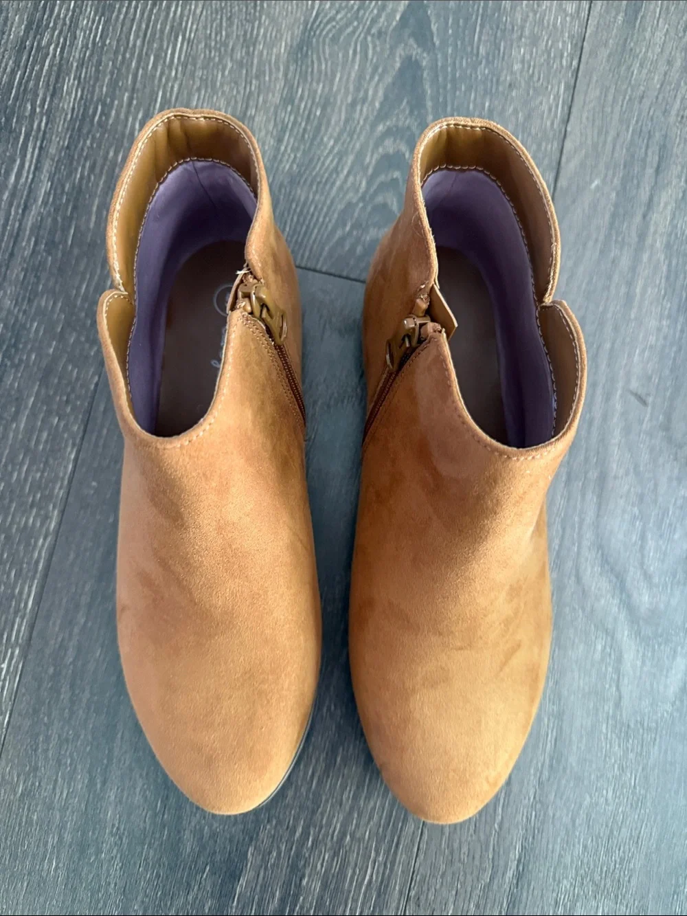 Cat & Jack Girls' Brown Suede-Look Ankle Boots